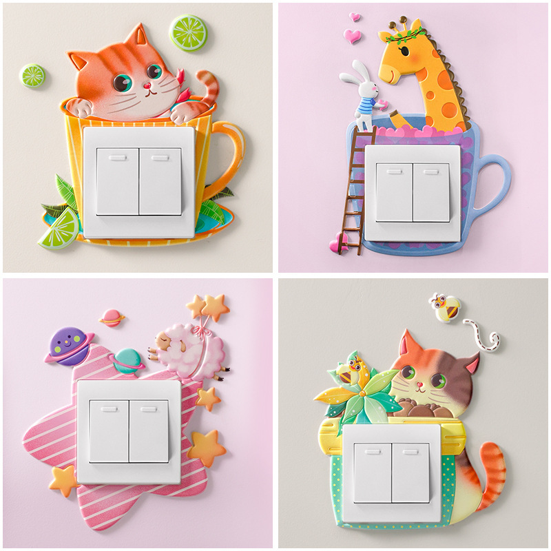 Luminous Cartoon Unicorn Softs Decoration Wall Glow In The Dark Light Wall Switch Stickers