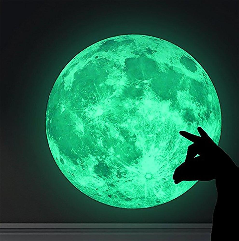 Free Sample bedroom decoration 3d glow in the dark moon and star wall sticker