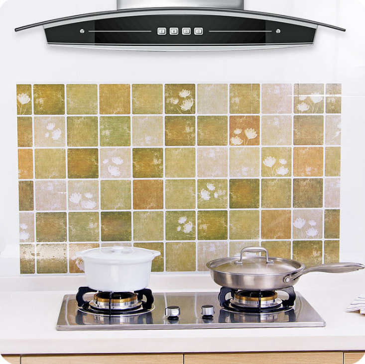 OEM decoration fridge 3d oil proof kitchen removable wall tile sticker