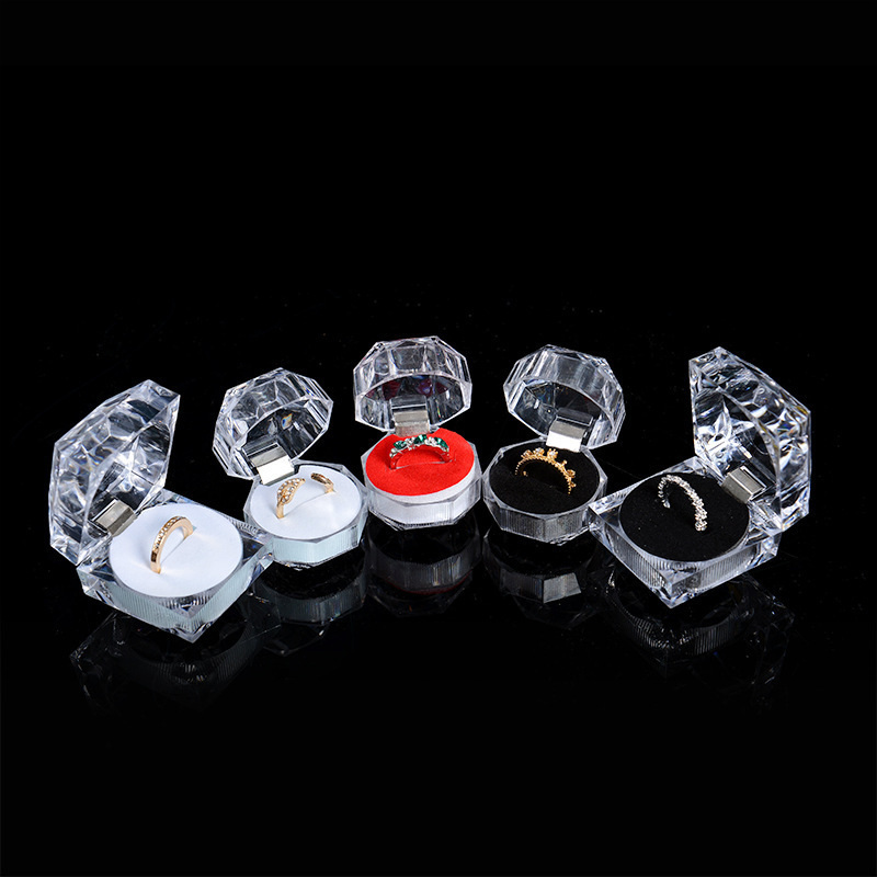 Diamonds Shape Small Size Wholesale Transparent Clear Organizer Acrylic Box Jewelry For Ring Earrings