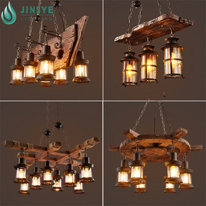 Bar Farmhouse wooden lighting fixtures antique chandeliers ceiling hanging lighting