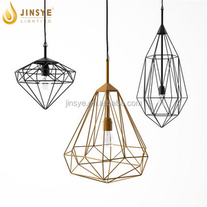 220v light fixtures Modern indoor decorative bronze pendant light bird lamp cage