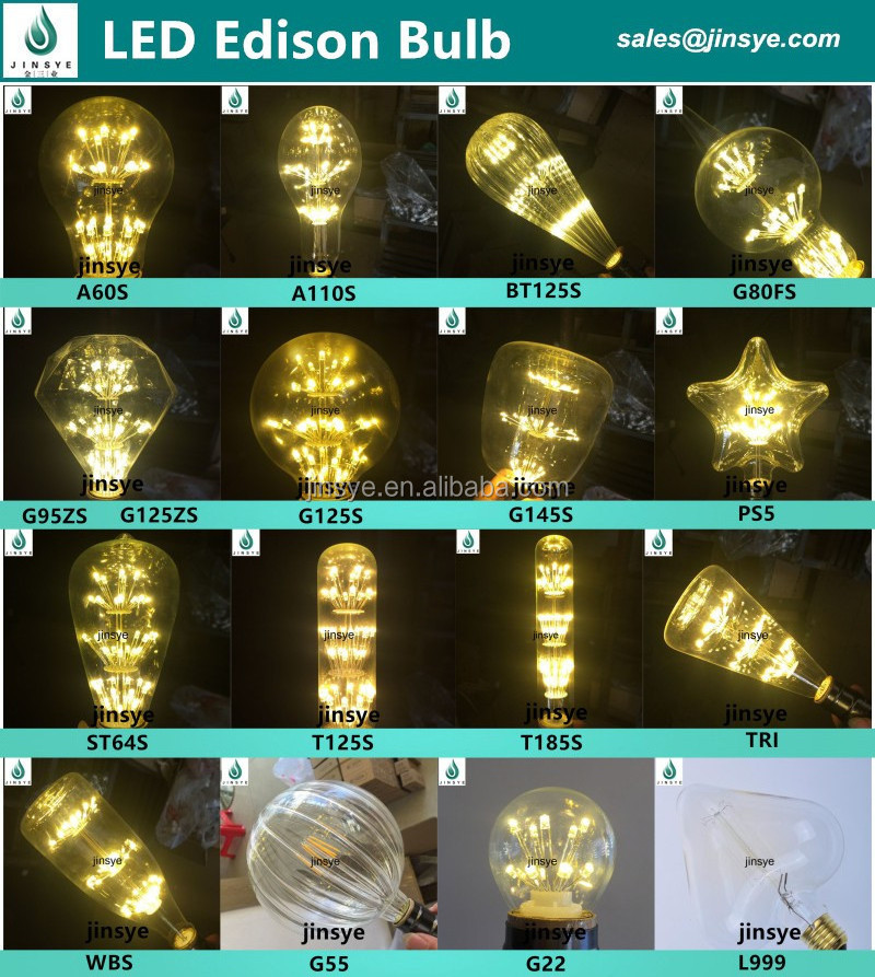 CE E26/E27 T225 edison bulb led