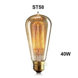 American style ST58 ST64 40W squirrel cage water drop tip LED guide lamp antique vintage decorative filament edison bulb