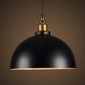 Modern Dome Mini Chandelier Solid Wood Hanging Light Fixtures 12" Black Pendant Lighting for Kitchen Island