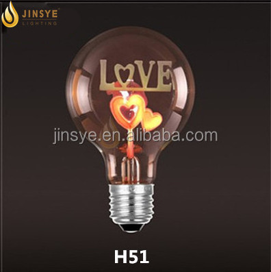 A19 love types laser bulb E27 edison led light bulb