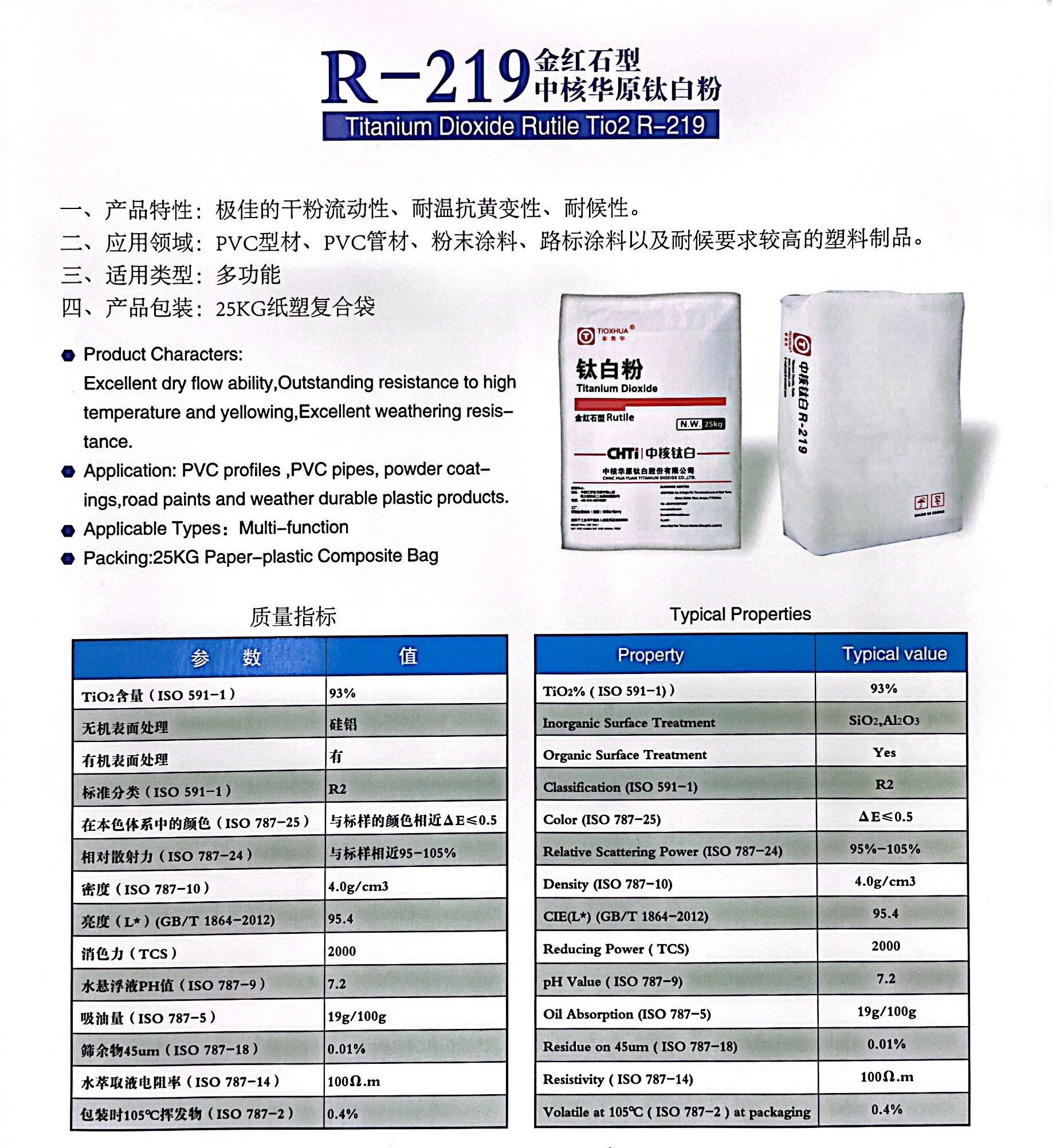 Price Per Kg Powder Rutile Granular Grade Tio2 R219 R 219 Titanium Dioxide