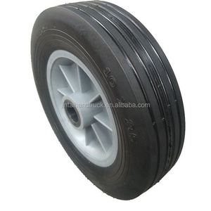 hand truck replacement wheels 10" Semi solid rubber wheel 10x2.5 lawn mower plastic rim rubber wheel 10x2.5" inch