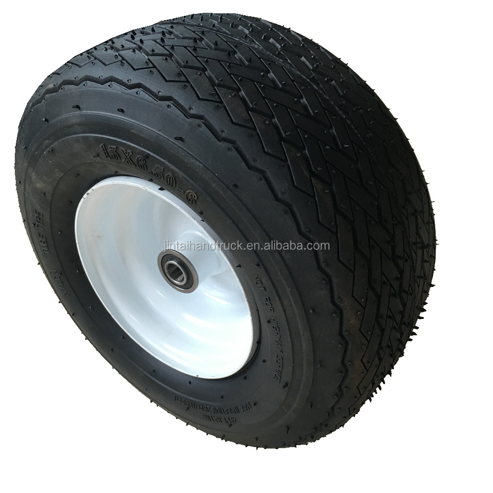 13 inch Pneumatic tubless tire 6 inch wheels 13x650-6 with bearing  for golf cart lawn mower