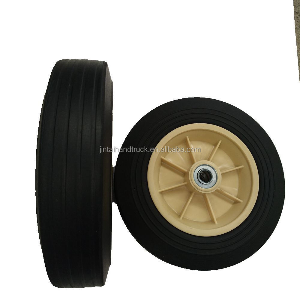 hand truck replacement plastic hub solid rubber tire 10x2.5 solid rubber wheel