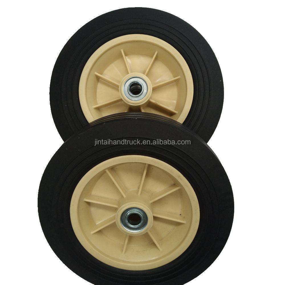 hand truck replacement plastic hub solid rubber tire 10x2.5 solid rubber wheel