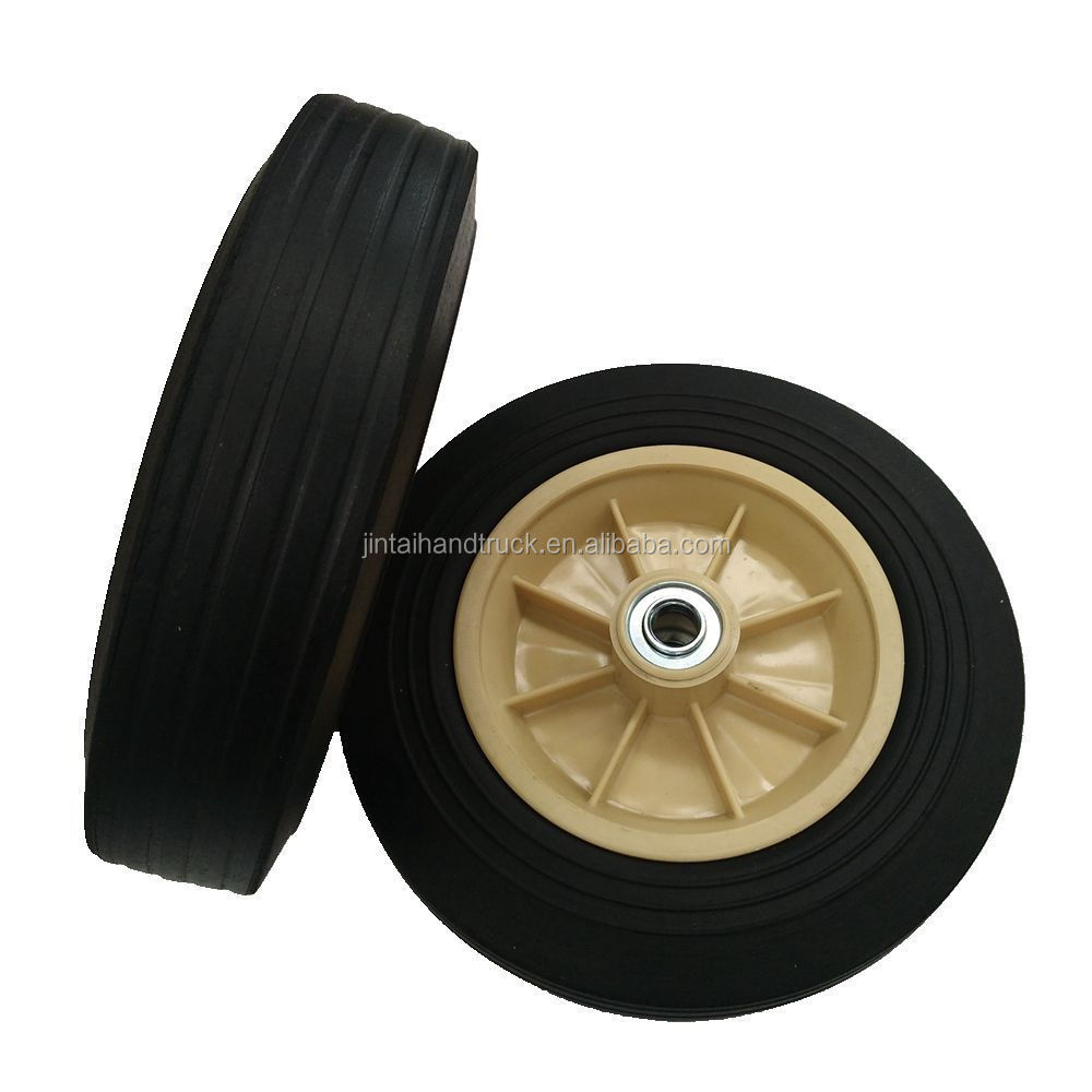 hand truck replacement plastic hub solid rubber tire 10x2.5 solid rubber wheel