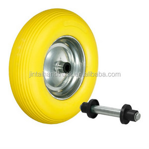 Wheelbarrow wheel solid rubber PU 4.80 / 4.00-8 390 mm with axle