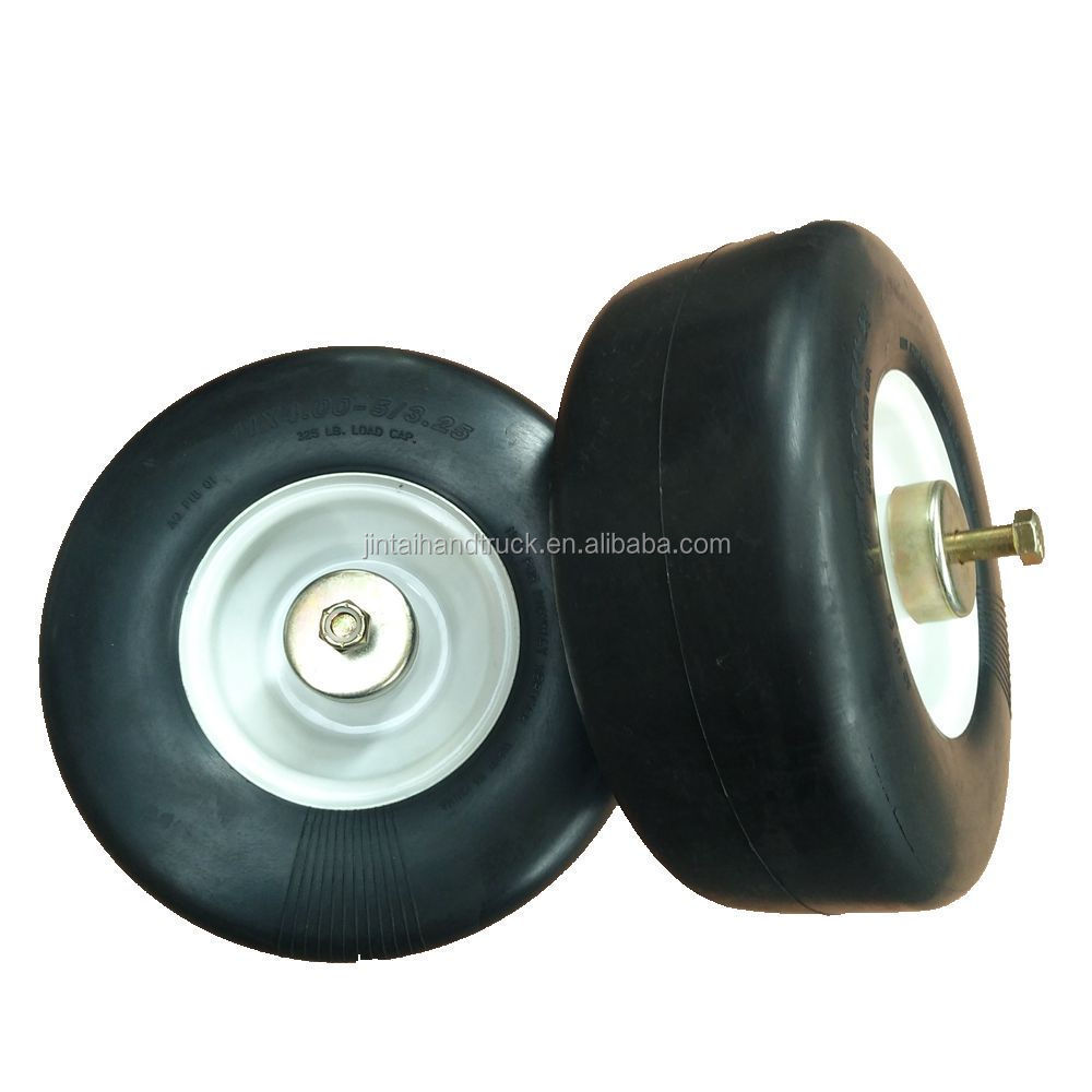 Zero Turn commercial mower tires smooth Flat free rubber tire 11x4.00-5/3.25 semi pneumatic rubber wheel No flat tire 11x4-5