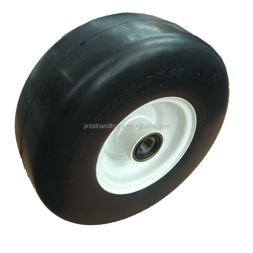 Zero Turn commercial mower tires smooth Flat free rubber tire 11x4.00-5/3.25 semi pneumatic rubber wheel No flat tire 11x4-5