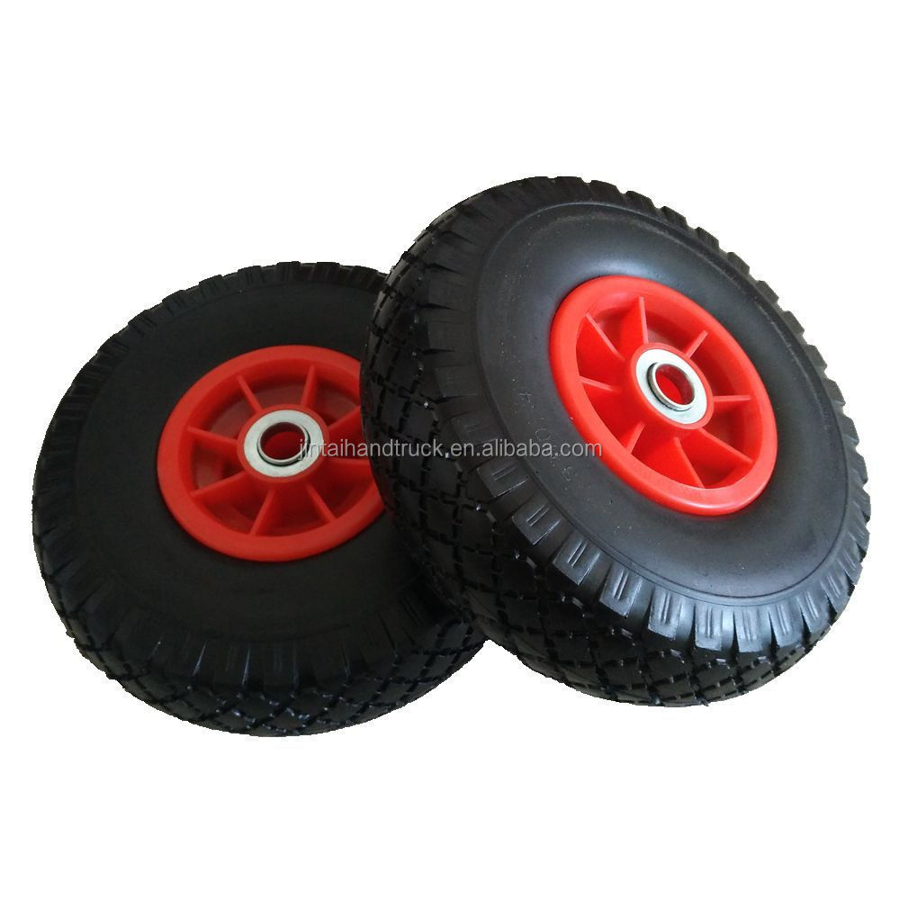 260x85 PU foam wheel with plastic rim hub 3.00-4 PU foam tire