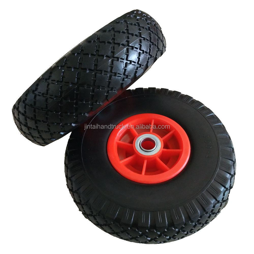 260x85 PU foam wheel with plastic rim hub 3.00-4 PU foam tire