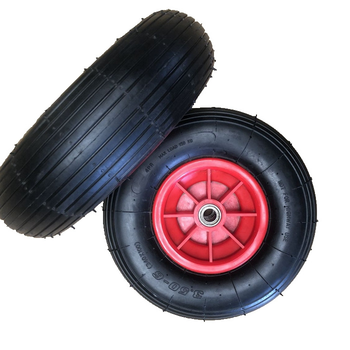 350-6 beach cart wheels with plastic rims 3.50-6 wheel barrow tires