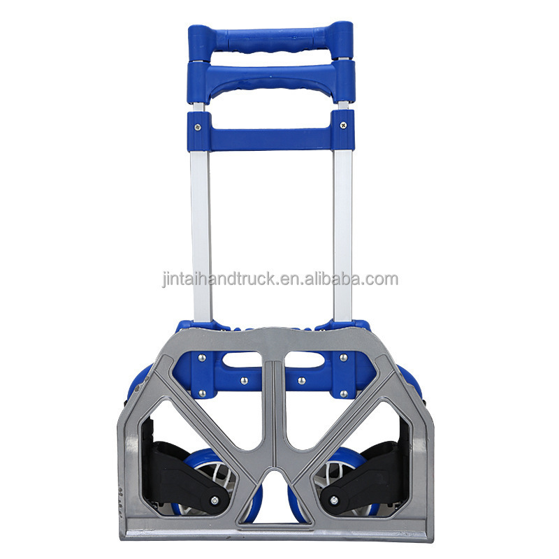 Portable aluminium hand trolley home multifunction folding hand cart 2 wheel foldable trolley