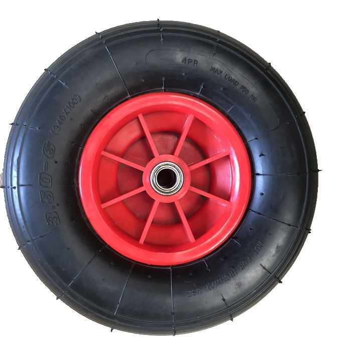 350-6 beach cart wheels with plastic rims 3.50-6 wheel barrow tires