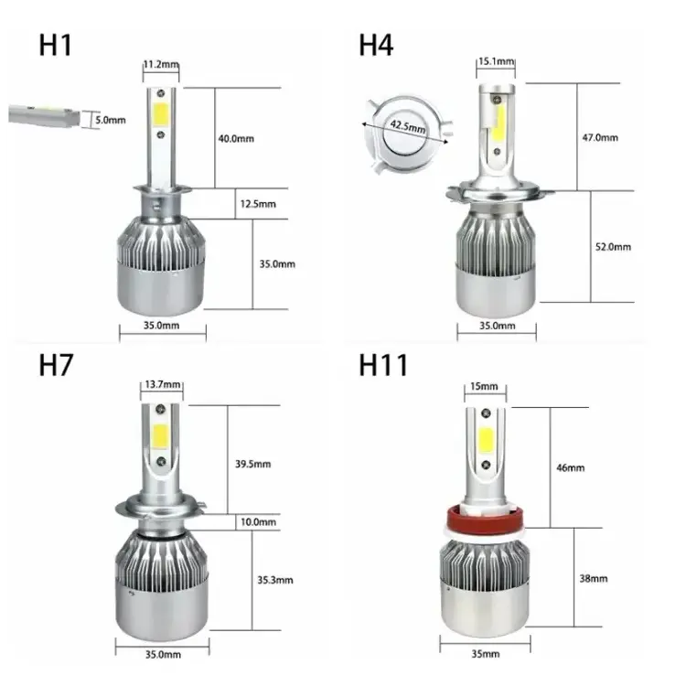 4 Side Car LED H7 Headlight H4 LED Light Bulb 9005 9006 9012 H11 H1 H3 H27 5202 Motorcycle H4 LED Headlight Bulb