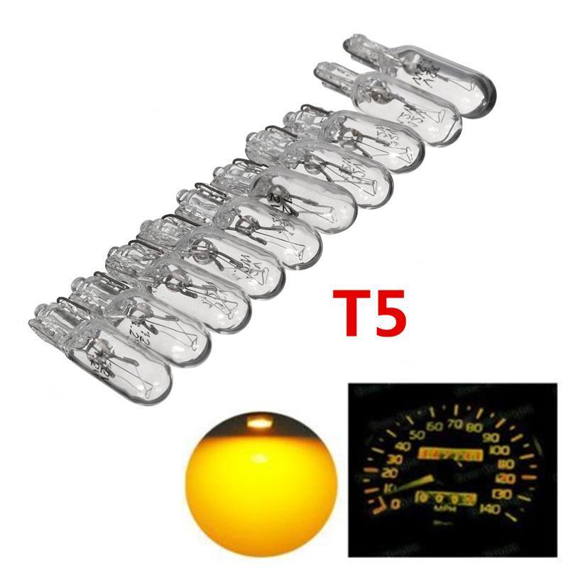 T5  Clear Car Light Interior Instrument Lights Dashboard Warning Indicator Halogen Bulb Wedge Bulb