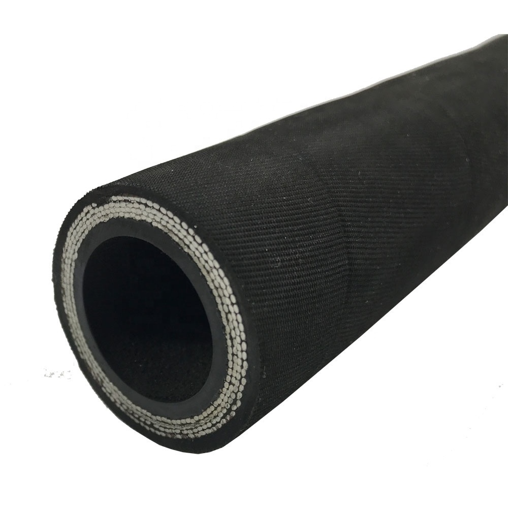 Super Long-Lasting Industrial Hydraulic Hose High-Pressure Braided Air Rubber Pipe Assembly Flexible Black Hose