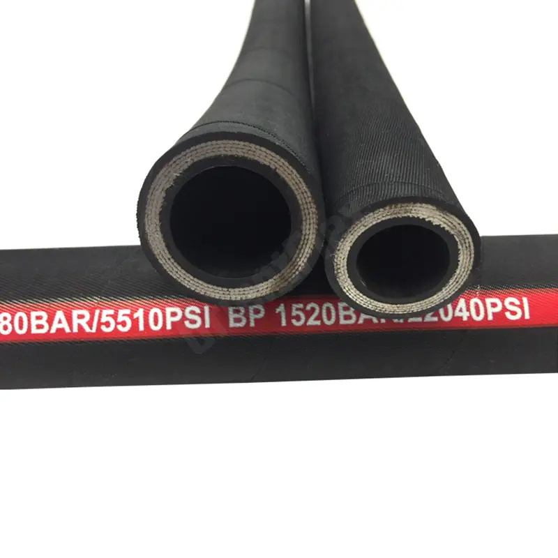 Multiple Specifications High-Pressure Hydraulic Rubber Hose Pipes Super Factory Tractor Trailer Wire Flexible Braided Cutting