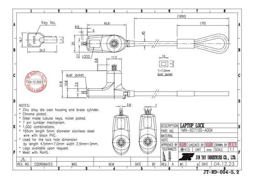 laptop lock anti theft chain cable combination password security computer lock notebook PC lock