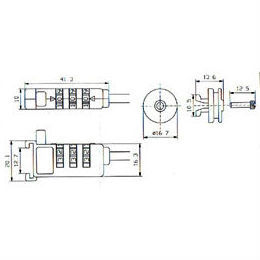 Combination Cable Security Lock for Laptop Zinc Alloy Laptop Lock with Combination Number Password System