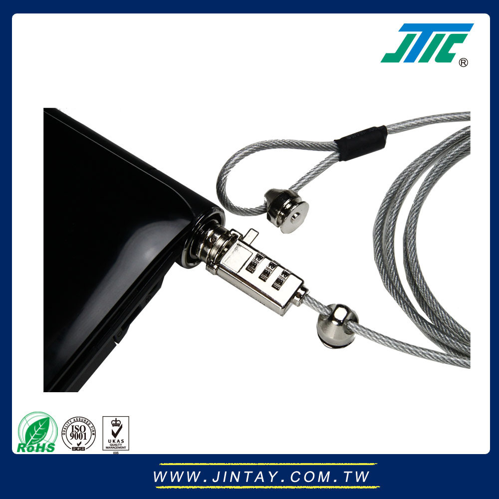 Combination Cable Security Lock for Laptop Zinc Alloy Laptop Lock with Combination Number Password System