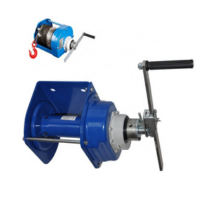 2 Ton Heavy Duty Hand Winch,  Manual Crank Strap Gear, Two-Way Adjustable Boat Trailer, up to 2000lbs