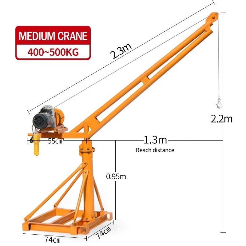 cheap wholesale mini price,mini lifting tower crane,mini crane Latest New Model low cost lifting tool 500kg for construction