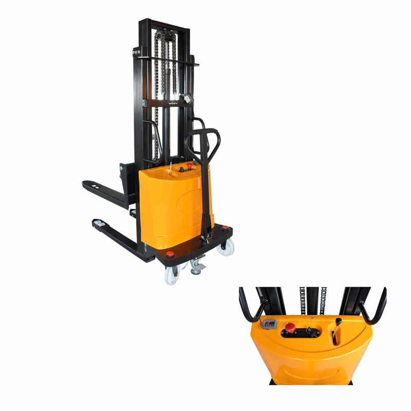 Semi electric forklift warehouse automatic stacker ton 1.2 ton 1.5 ton electric pallet stacker with 3m 3.5m 4.5m lifting height