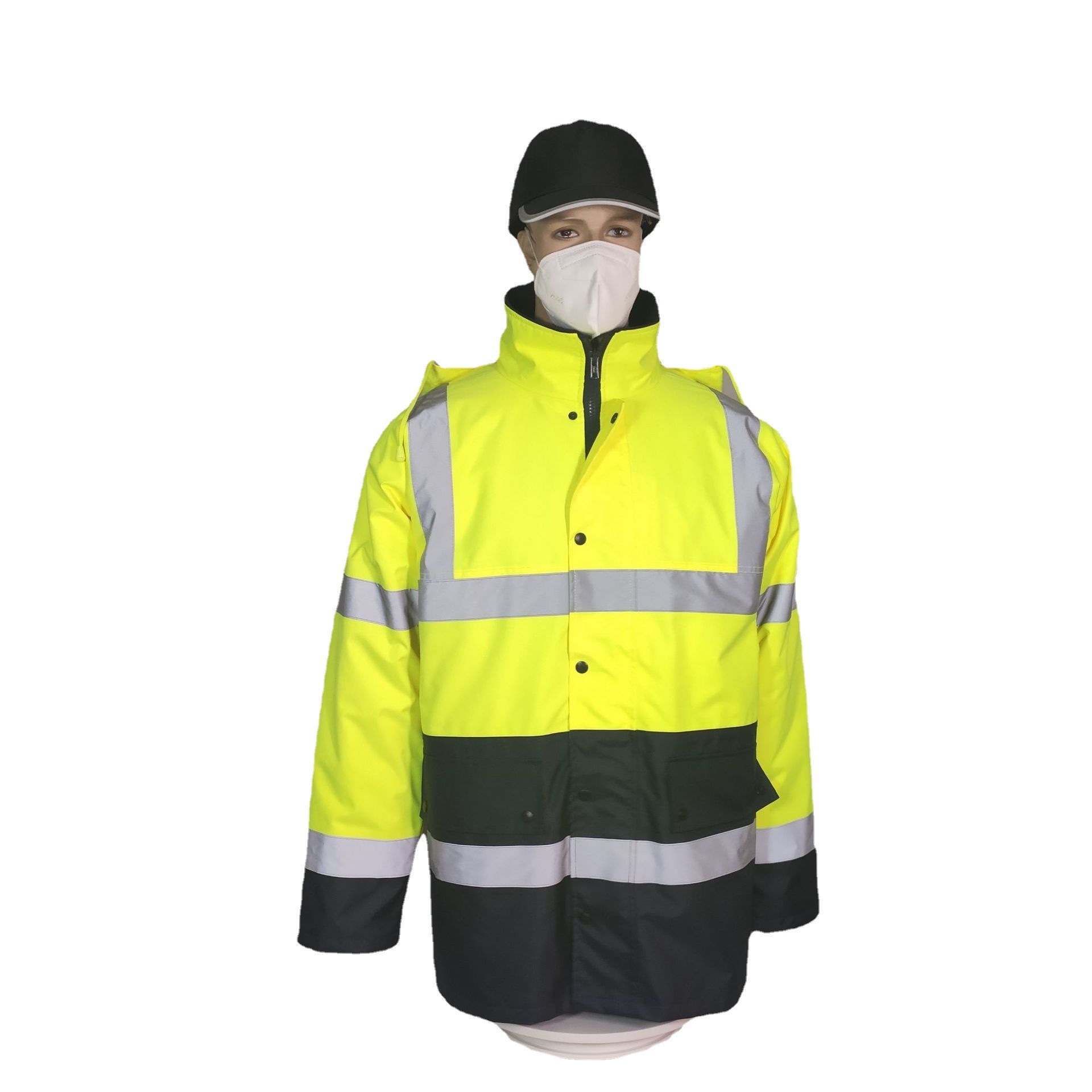 JinTeng Unisex Hi Vis Reflective Clothing Autumn Winter Waterproof Warm Jacket Cotton Highway Duty Traffic Safety Warning Jacket