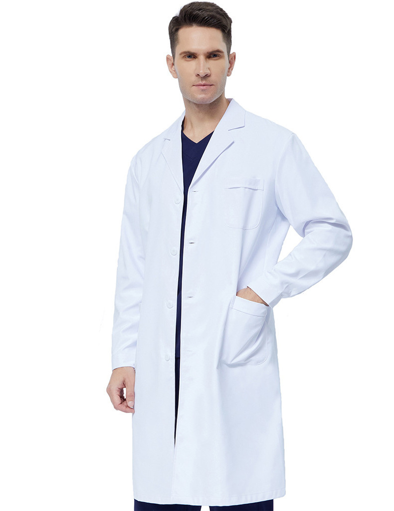 Oem Factory Unisex Long Sleeve Custom Medical Professional Doctor Wear Uniform White Lab Coat Gown With Multi-pocket