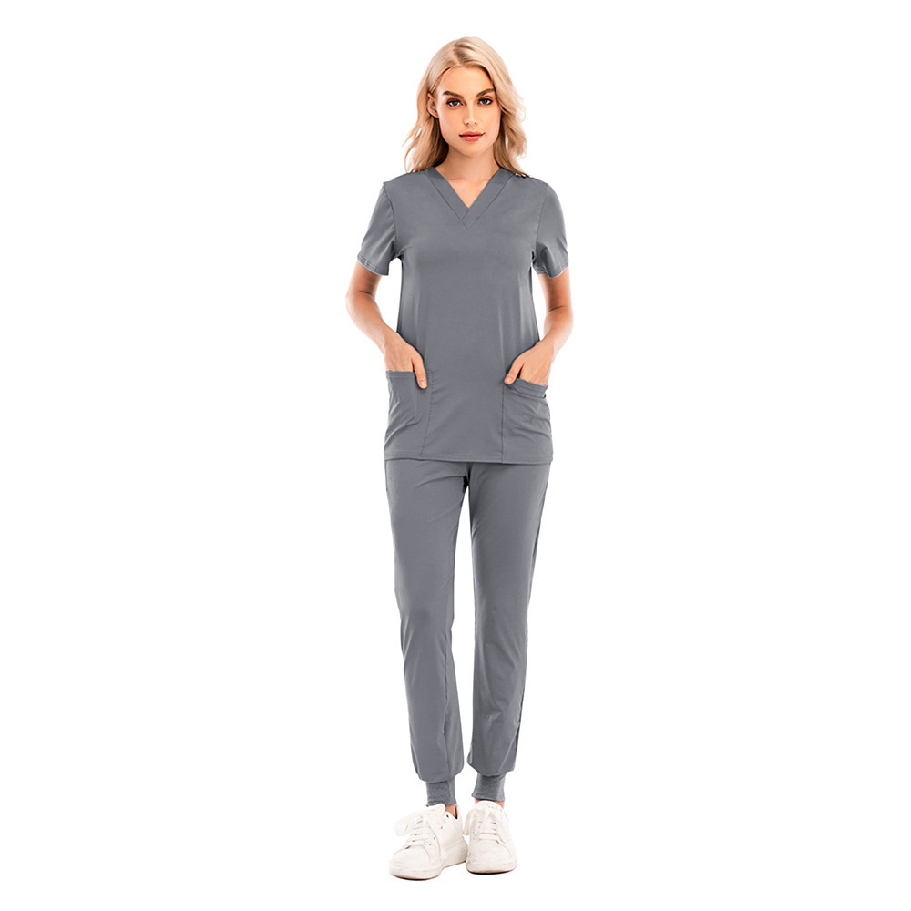 Jinteng Custom Logo Hospital Uniforms Oem Short Sleeve Tops Medical Hospital Nursing Scrub Uniforms Men Women Nurse Scrubs Set