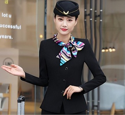 Stewardess Uniform Female Business Suit for Autumn Winter for Hotel Front Desk Waiters Beauty Salon Overalls Airline Uniforms