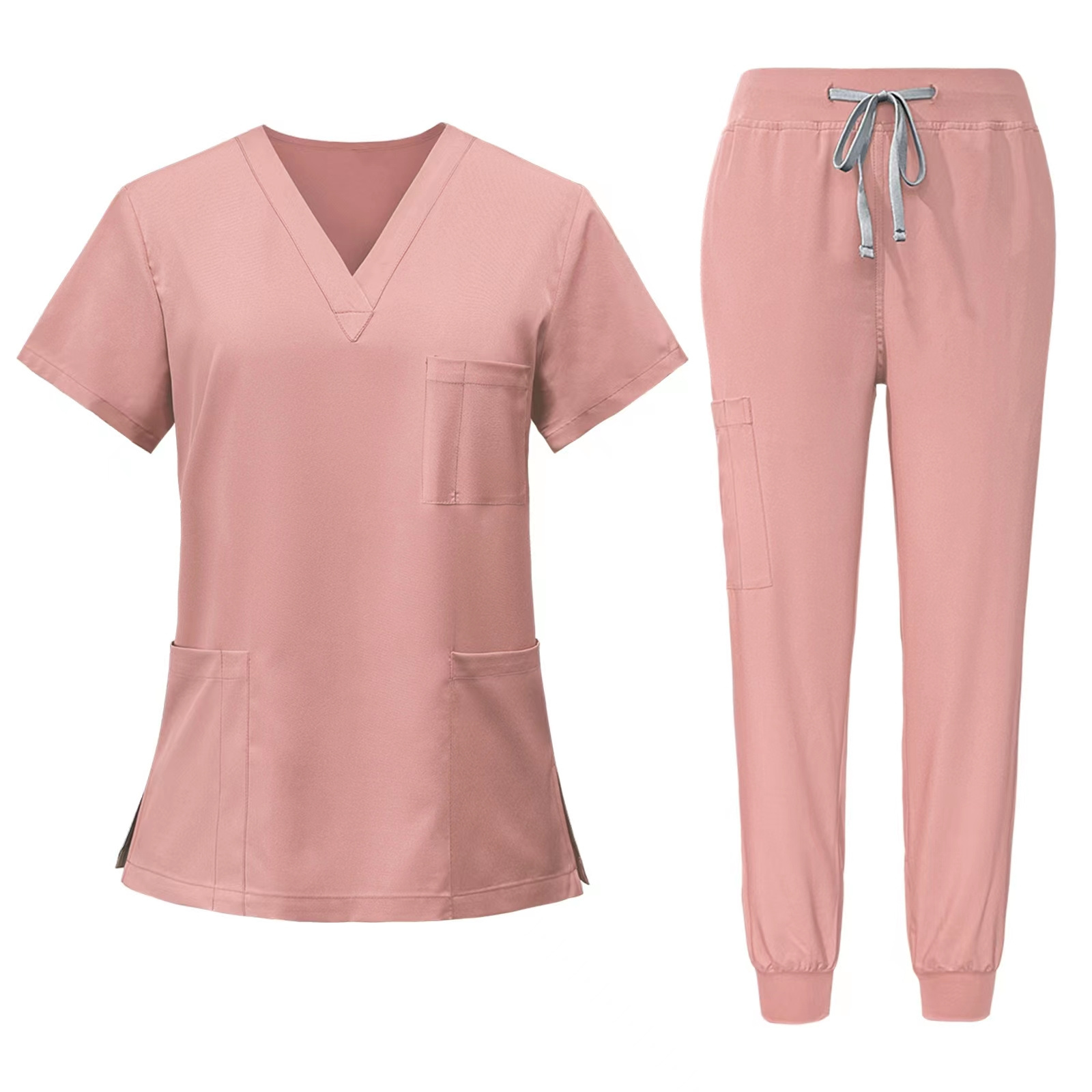 OEM CustomLOGO RTS Private Label Work Stretch Nonwoven Fabric Nurse Tops Sets Medical Men Women Hospital Nursing Scrubs Uniforms