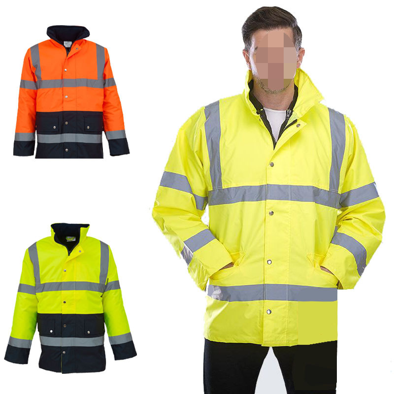 JinTeng Unisex Hi Vis Reflective Clothing Autumn Winter Waterproof Warm Jacket Cotton Highway Duty Traffic Safety Warning Jacket