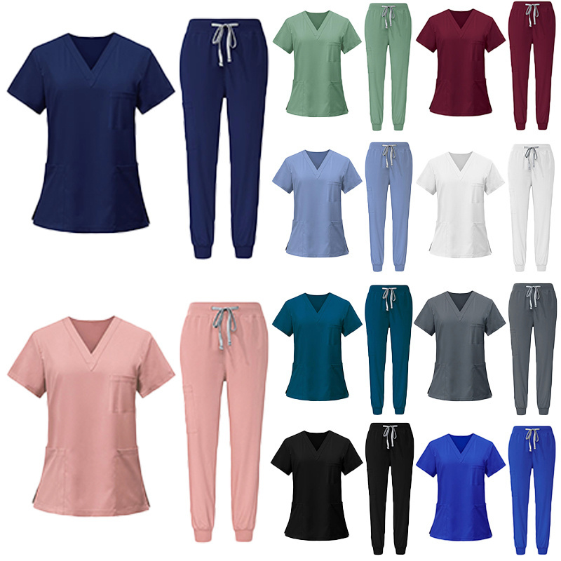 Jinteng Customize Medical Scrubs Nursing Jogger Nurse Hospital Uniform Woman Top Scrub Suit Scrubs Uniforms Sets Fashionable