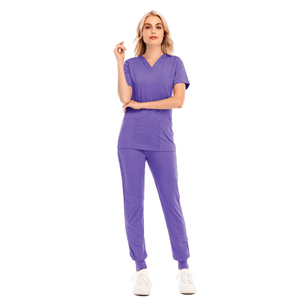 Jinteng Custom Logo Hospital Uniforms Oem Short Sleeve Tops Medical Hospital Nursing Scrub Uniforms Men Women Nurse Scrubs Set