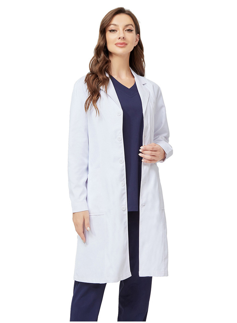 Oem Factory Unisex Long Sleeve Custom Medical Professional Doctor Wear Uniform White Lab Coat Gown With Multi-pocket