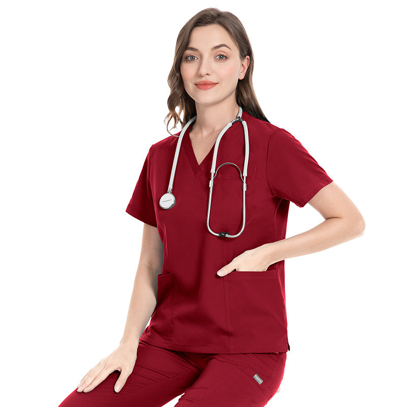 High Quality  Anti Wrinkle Soft Fabric rayon spandex Nurse Hospital Uniform Medical clothes Women and men Scrubs top Scrubs Sets