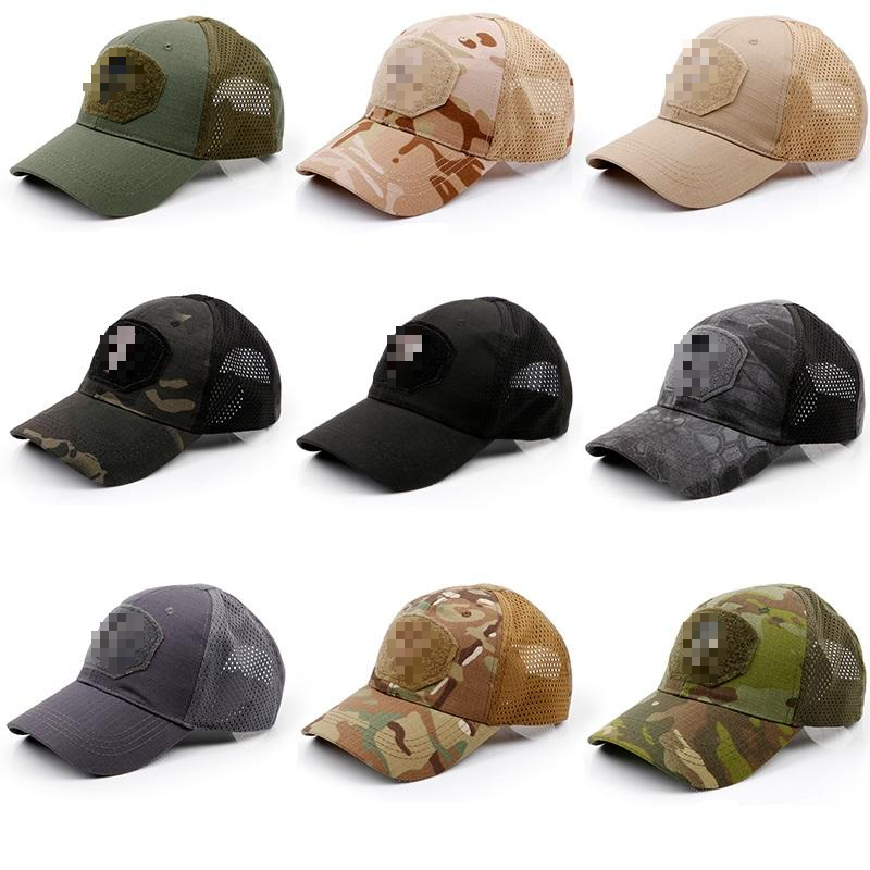 Skull Embroidered Camouflage Baseball Cap 6-piece Baseball Cap Use Breathable Mesh Fabric and Rib-stop Tactical Hat