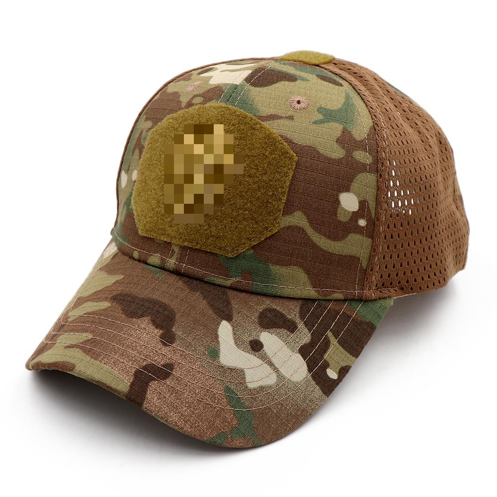 Skull Embroidered Camouflage Baseball Cap 6-piece Baseball Cap Use Breathable Mesh Fabric and Rib-stop Tactical Hat