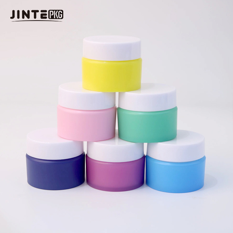 Cute Pink Cosmetic Plastic PP Double Wall Jar With White Lid For Lip Scrub Balm Container 0.5oz