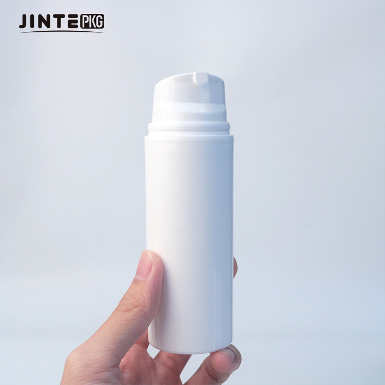 Ready To Ship White PP Plastic Airless Pump Bottle For Cosmetic Packaging Skincare Cream Lotion