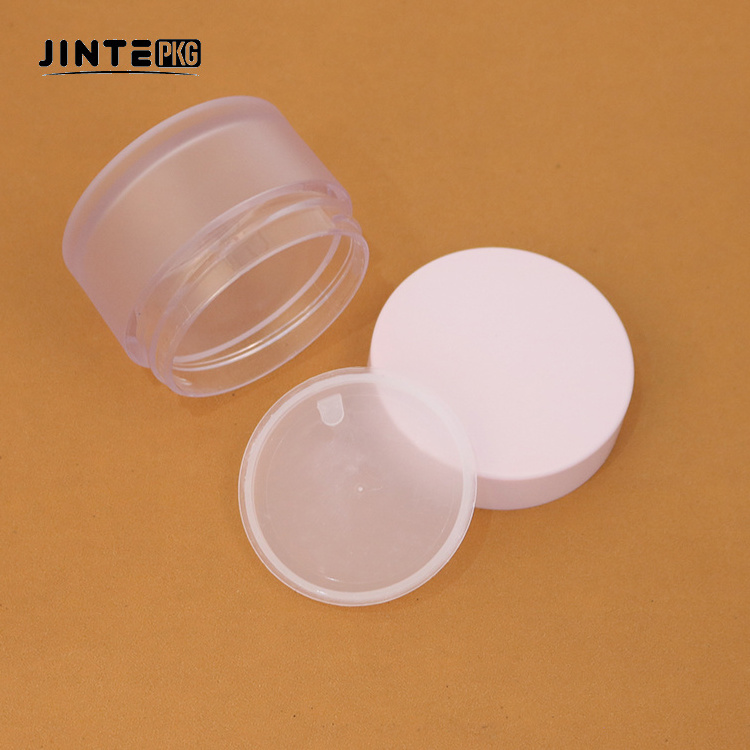 Hot selling Empty Cosmetic 10g 15g 1oz 2 4oz 8oz PETG Plastic frosted Cream jars with pink lids for Lip Scrub Lip balm container