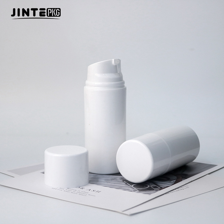 Ready To Ship White PP Plastic Airless Pump Bottle For Cosmetic Packaging Skincare Cream Lotion